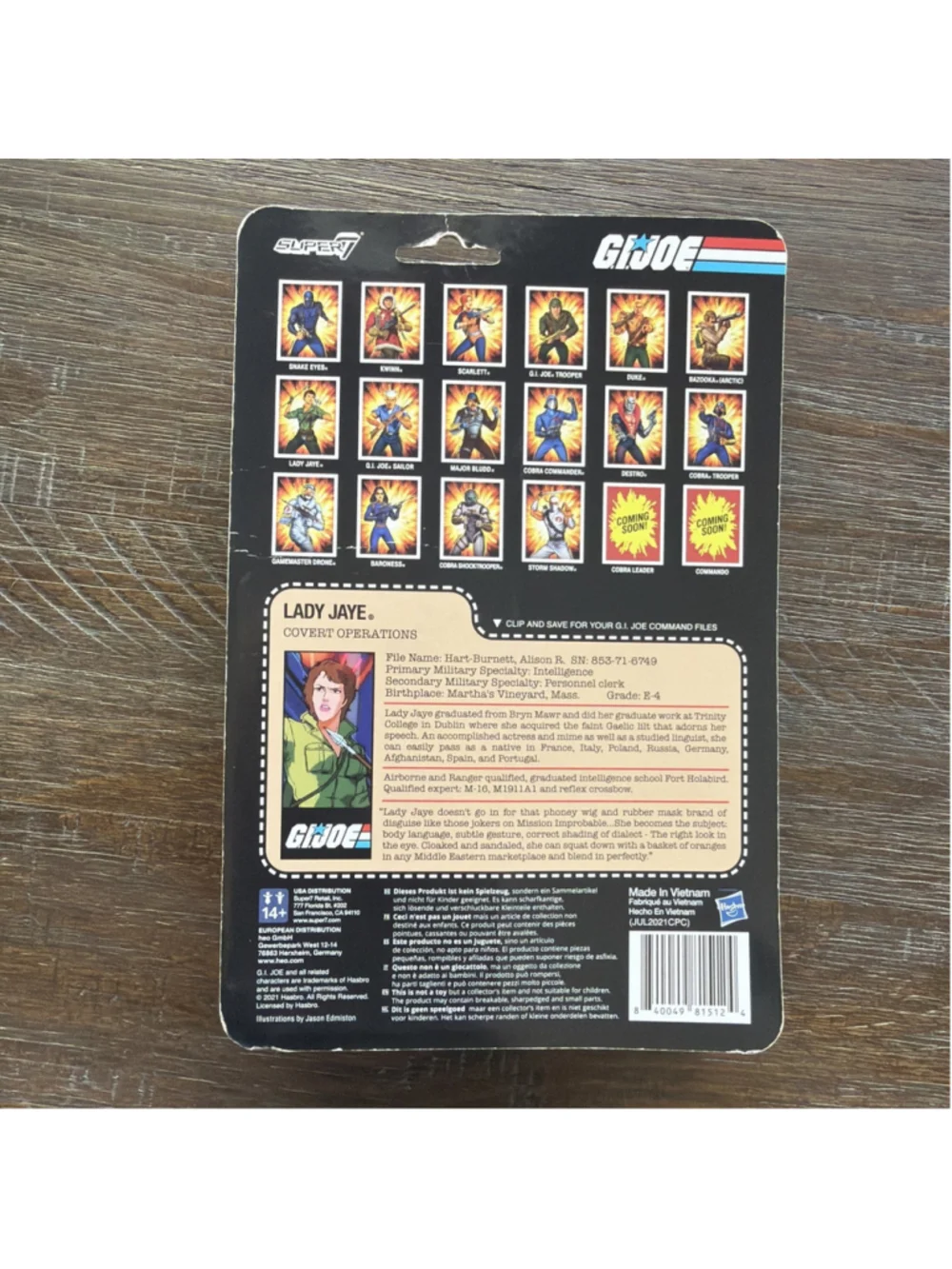 G.I. Joe Super7 ReAction Action Figure Covert Operations Lady Jaye Unpunched